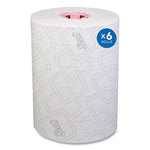 Slimroll Towels, 1-Ply, 8" x 580 ft, White/Pink Core, Traditional Business, 6 Rolls/Carton