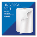 Essential 100% Recycled Fiber Hard Roll Towel, 1-Ply, 8" x 800 ft, 1.5" Core, White, 12 Rolls/Carton