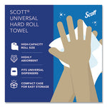 Essential High Capacity Hard Roll Towels for Business, 1-Ply, 8" x 1,000 ft, 1.5" Core, Recycled, White, 6 Rolls/Carton