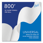 Essential 100% Recycled Fiber Hard Roll Towel, 1-Ply, 8" x 800 ft, 1.5" Core, White, 12 Rolls/Carton