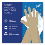 Essential 100% Recycled Fiber Hard Roll Towel, 1-Ply, 8" x 800 ft, 1.5" Core, White, 12 Rolls/Carton