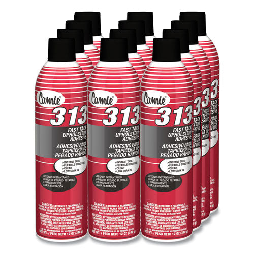 313 Fast Tack Upholstery Adhesive, 12 oz Aerosol Spray, Dries Clear, Dozen