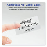 Glossy Clear Easy Peel Mailing Labels w/ Sure Feed Technology, Inkjet/Laser Printers, 2 x 4, Clear, 10/Sheet, 10 Sheets/Pack