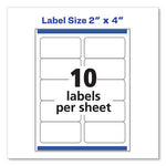 Glossy Clear Easy Peel Mailing Labels w/ Sure Feed Technology, Inkjet/Laser Printers, 2 x 4, Clear, 10/Sheet, 10 Sheets/Pack