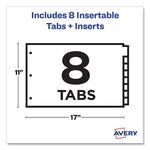 Insertable Big Tab Plastic Dividers, 8-Tab, 11 x 17, Green, 1 Set
