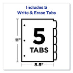 Big Tab Write and Erase Durable Plastic Dividers, 5-Tab, 11 x 8.5, Assorted, 1 Set