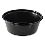 Portion Cups, 1.5 oz, Squat, Black, 250/Sleeve, 10 Sleeves/Carton