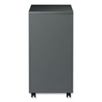 File Pedestal with Full-Length Pull, Left or Right, 3-Drawers: Box/Box/File, Legal/Letter, Charcoal, 14.96" x 19.29" x 27.75"