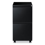 File Pedestal with Full-Length Pull, Left or Right, 2 Legal/Letter-Size File Drawers, Black, 14.96" x 19.29" x 27.75"