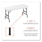 Adjustable Height Plastic Folding Table, Rectangular, 72w x 29.63d x 29.25 to 37.13h, White
