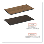 Reversible Laminate Table Top, Rectangular, 47.63w x 23.63d, Espresso/Walnut