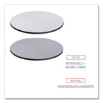 Reversible Laminate Table Top, Round, 35.5" Diameter, White/Gray