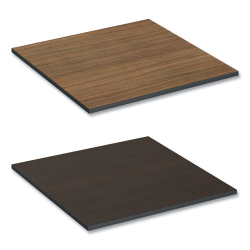 Reversible Laminate Table Top, Square, 35.38w x 35.38d, Espresso/Walnut