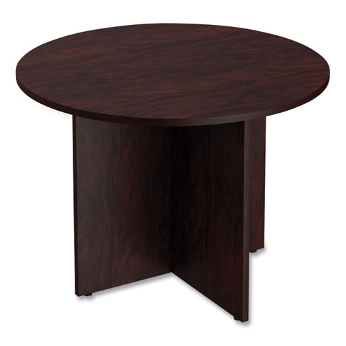 Alera Valencia Round Conference Table with Legs, 42" Diameter x 29.5h, Mahogany