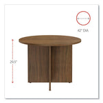 Alera Valencia Round Conference Table with Legs, 42" Diameter x 29.5h, Modern Walnut