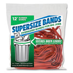 SuperSize Bands, 0.25" x 12", 4,060 psi Max Elasticity, Red, 18/Pack