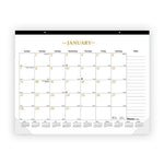 Gold Collection Monthly Desk Pad Calendar, 22 x 17, White Sheets, Black Headband, Clear Corners, 12-Month (Jan to Dec): 2024