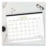 Gold Collection Monthly Desk Pad Calendar, 22 x 17, White Sheets, Black Headband, Clear Corners, 12-Month (Jan to Dec): 2024