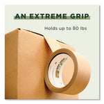 Box Lock Paper Packaging Tape, 3" Core, 1.88" x 25 yds, Brown