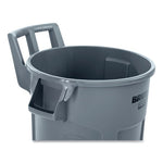 Vented Wheeled BRUTE Container, 32 gal, Plastic, Gray