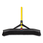 Maximizer Push-to-Center Broom, 24", Polypropylene Bristles, Yellow/Black