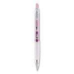 207 Office Pack Gel Pen, Retractable, Medium 0.7 mm, Black Ink, Pink/Translucent White Barrel, 36/Pack