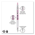 207 Office Pack Gel Pen, Retractable, Medium 0.7 mm, Black Ink, Pink/Translucent White Barrel, 36/Pack