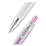 207 Office Pack Gel Pen, Retractable, Medium 0.7 mm, Black Ink, Pink/Translucent White Barrel, 36/Pack