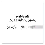 207 Office Pack Gel Pen, Retractable, Medium 0.7 mm, Black Ink, Pink/Translucent White Barrel, 36/Pack