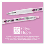 207 Office Pack Gel Pen, Retractable, Medium 0.7 mm, Black Ink, Pink/Translucent White Barrel, 36/Pack