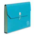 U-Eco 13-Pocket Expandable File, 9.75" Expansion, 13 Sections; Button/Elastic Closure, 1/12-Cut Tabs, Letter Size, Ocean