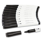 Medium Point Low-Odor Dry-Erase Markers with Erasers, Medium Bullet Tip, Black, Dozen