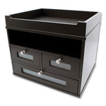 Midnight Black Collection Tidy Tower, 5 Compartments, 3 Drawers, 12.8 x 10.6 x 10.9, Black, Ships in 1-3 Business Days