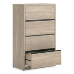 10500 Series Lateral File, 4 Legal/Letter-Size File Drawers, Kingswood Walnut, 36" x 20" x 59.13"