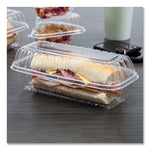 Showtime Clear Hinged Containers, Hoagie Container, 29.9 oz, 5.1 x 9.9 x 3.5, Clear, Plastic, 100/Bag 2 Bags/Carton