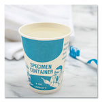 Paper Specimen Cups, 8 oz, Blue/White, 50/Sleeve, 20 Sleeves/Carton