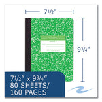 Ruled Composition Book, Grade 1 Manuscript Format, Green Marble Cover, (80) 9.75 x 7.5 Sheet, 48/CT, Ships in 4-6 Bus Days