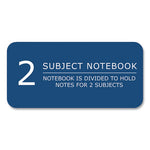 Subject Wirebound Notebook, 2-Subject, Medium/College Rule, Asst Cover, (100) 11 x 9 Sheets, 24/Carton, Ships in 4-6 Bus Days