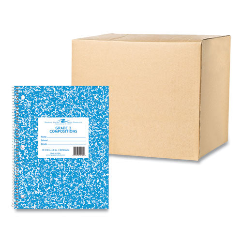 Wirebound Notebook, Grade 2 Manuscript Format, Blue Marble Cover, (36) 10.5 x 8 Sheets, 48/CT, Ships in 4-6 Business Days