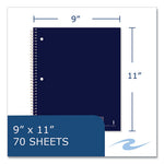 Subject Wirebound Notebook, 1-Subject, Medium/College Rule, Asst Cover, (80) 11 x 9 Sheets, 24/Carton, Ships in 4-6 Bus Days