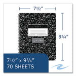 Spring Signature Composition Book, Med/College Rule, Black Marble Cover, (70) 9.75 x 7.5 Sheet, 24/CT, Ships in 4-6 Bus Days