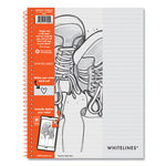 Whitelines Notebook, Medium/College Rule, Gray/Orange Cover, (70) 8.5 x 11 Sheets, 12/Carton, Ships in 4-6 Business Days