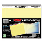 WIDE Landscape Format Writing Pad, Medium/College Rule, 40 Canary 11 x 9.5 Sheets, 18/Carton, Ships in 4-6 Business Days