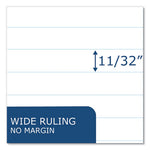 Boardroom Gummed Pad, Wide Rule, 50 White 8.5 x 11 Sheets, 72/Carton, Ships in 4-6 Business Days