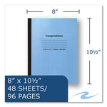 Flexible Cover Composition Notebook, Wide/Legal Rule, Blue Cover, (48) 10.5 x 8 Sheets, 72/Carton, Ships in 4-6 Business Days