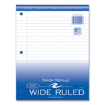 Loose Leaf Paper, 8 x 10.5, 3-Hole Punched, Wide Rule, White, 200 Sheets/Pack, 24 Packs/Carton , Ships in 4-6 Business Days