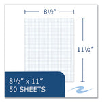 Gummed Pad, 4 sq/in Quadrille Rule, 50 White 8.5 x 11 Sheets, 72/Carton, Ships in 4-6 Business Days