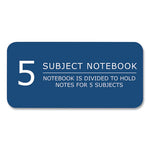 Wirebound Notebook w/Tabs, 5-Subject, College Rule, Randomly Asst Covers, (200) 11 x 8.5 Sheets, 12/CT, Ships in 4-6 Bus Days