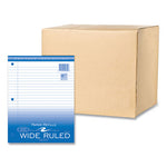 Loose Leaf Paper, 8 x 10.5, 3-Hole Punched, Wide Rule, White, 300 Sheets/Pack, 12 Packs/Carton, Ships in 4-6 Business Days