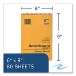 Boardroom Series Steno Pad, Gregg Ruled, Brown Cover, 80 Green 6 x 9 Sheets, 72 Pads/Carton, Ships in 4-6 Business Days